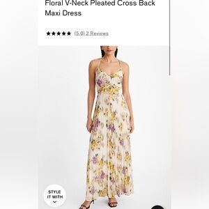 Express floral pleated maxi dress